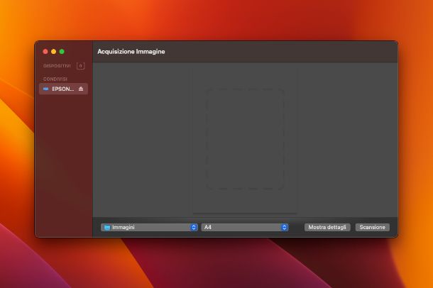 Usare lo scanner della stampante Epson da macOS