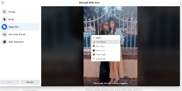Taggare foto su FB da PC
