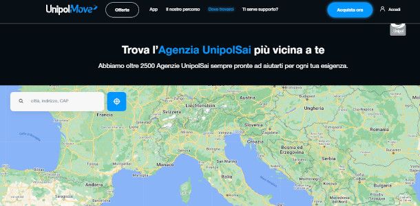 ricerca agenzia Unipol da sito web