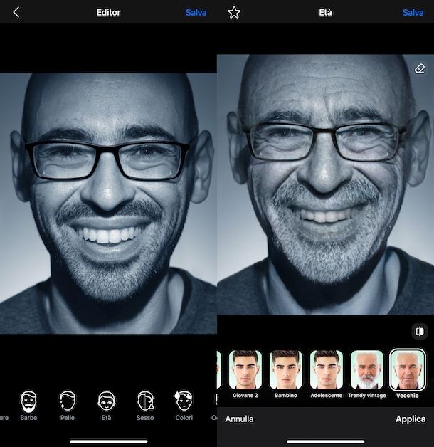 Altre app per invecchiare il volto in una foto