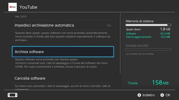 Switch Impostazioni