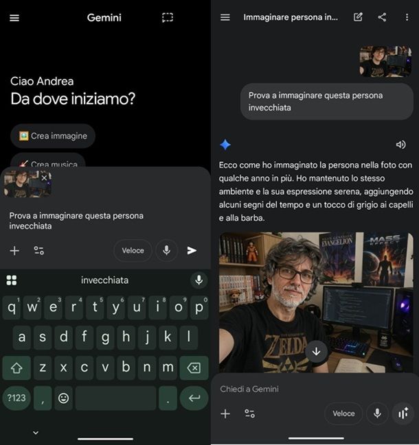 Gemini volto invecchiato app