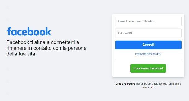 entrare su FB da PC