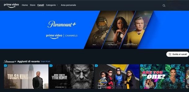 Paramount iscrizione Prime Video