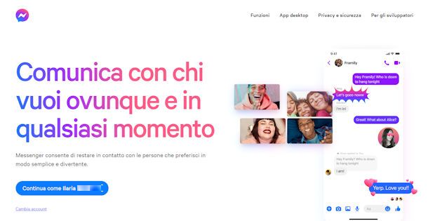 Come accedere a Messenger senza scaricarlo