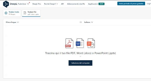 tradurre file con DeepL
