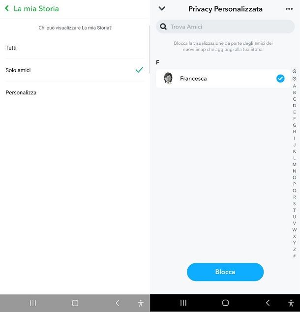 Come bloccare su Snapchat