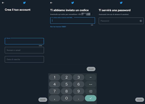 Come iscriversi a Twitter da app