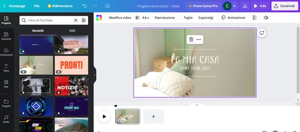 video editor di Canva