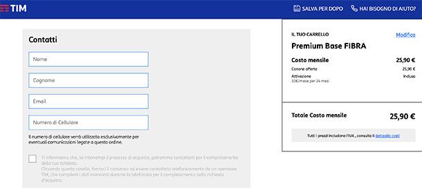 Come passare a TIM online fissa