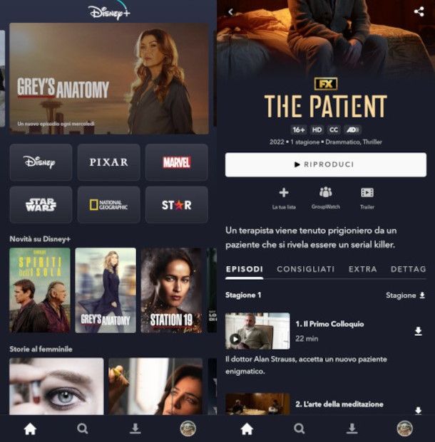 scaricare serie TV da app Disney per smartphone e tablet
