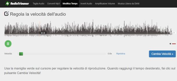 interfaccia sito Audio Trimmer