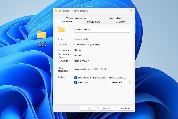 Come rendere invisibile una cartella su Windows 10