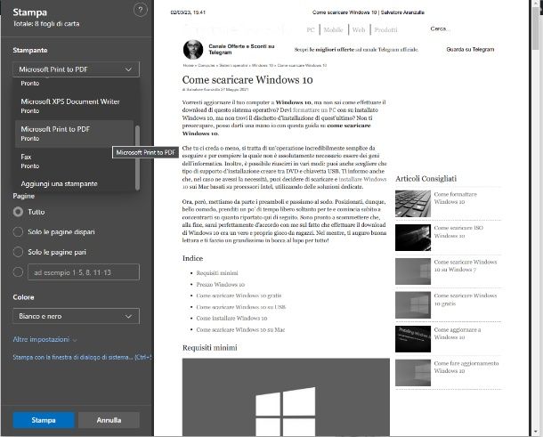 Stampante PDF su PC