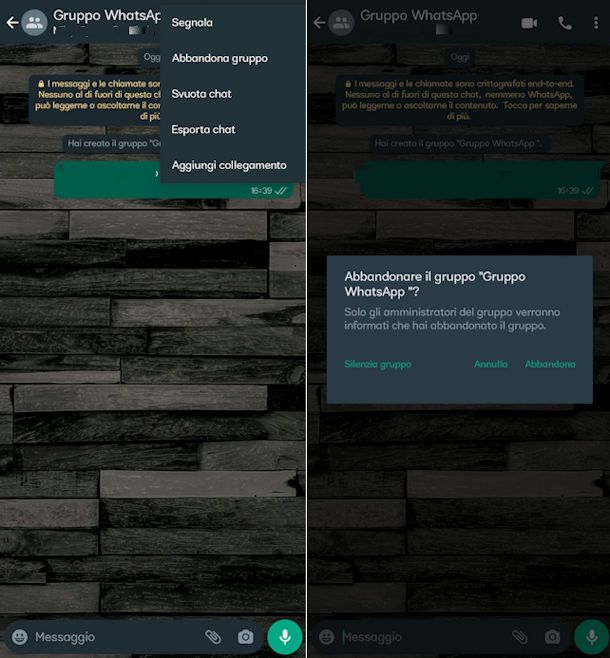 Come cancellarsi da gruppo WhatsApp