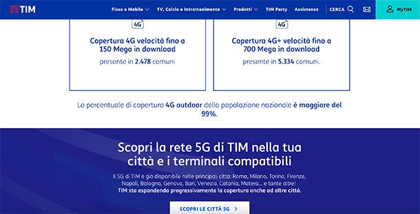 Verifica della copertura TIM Mobile