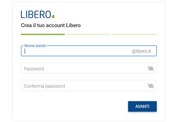 Creare posta elettronica Libero