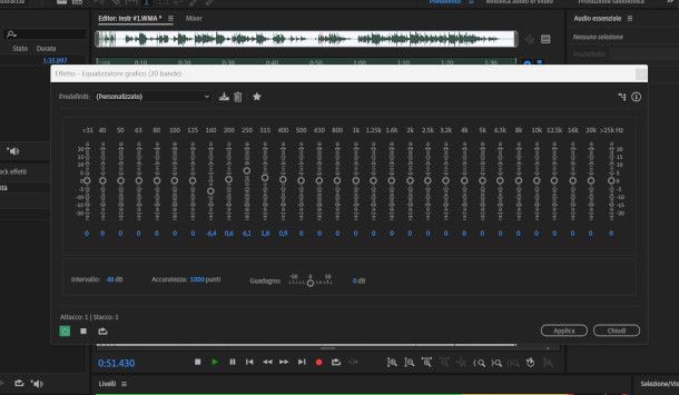 equalizzatore Adobe Audition