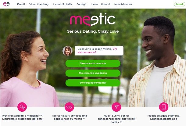 Meetic home page