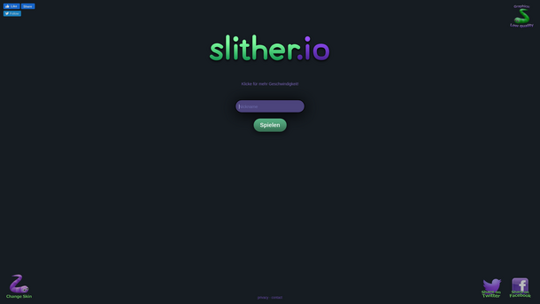 Uno screenshot di slither.io