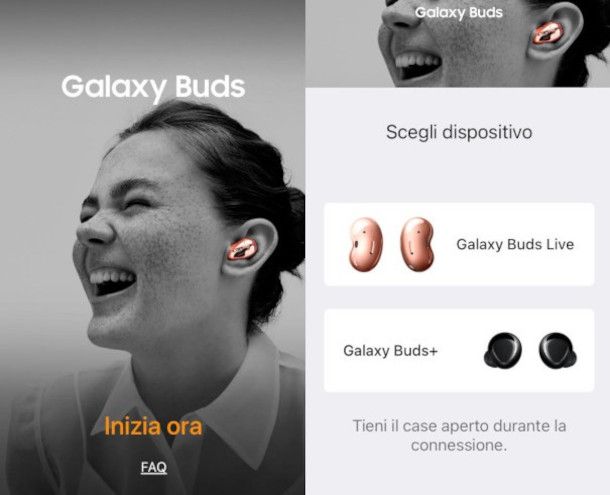 schermate app Galaxy Buds iPhone