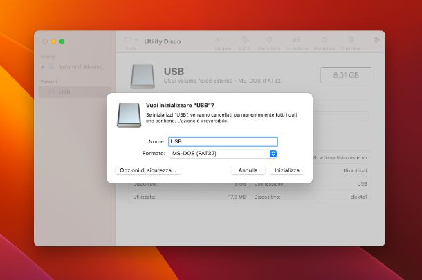 Come formattare penna USB su Mac