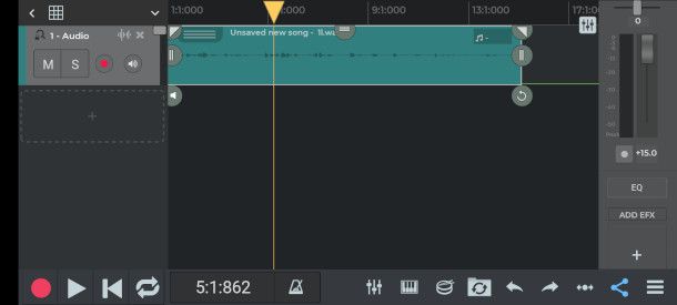 caricamento traccia audio su app nTrack