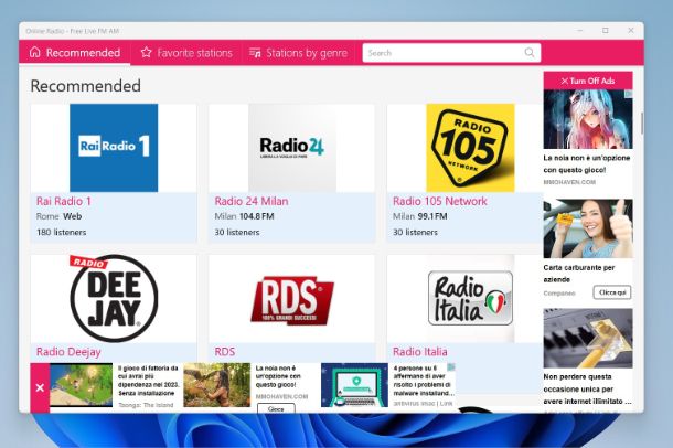 Come ascoltare radio gratis