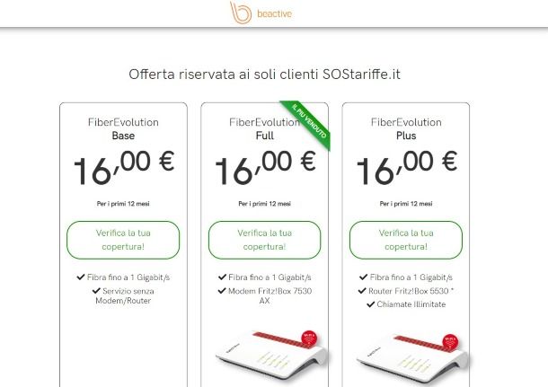 Beactive offerte Internet casa