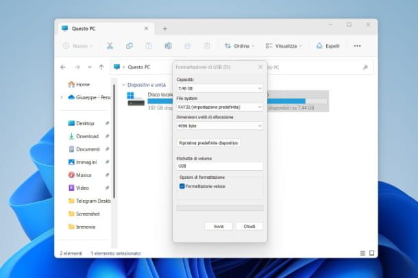Come formattare una chiavetta USB su Windows