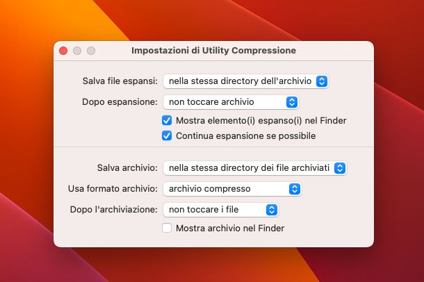 Come archiviare file su Mac