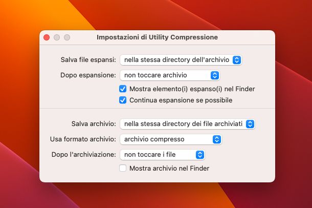 Come archiviare file su Mac