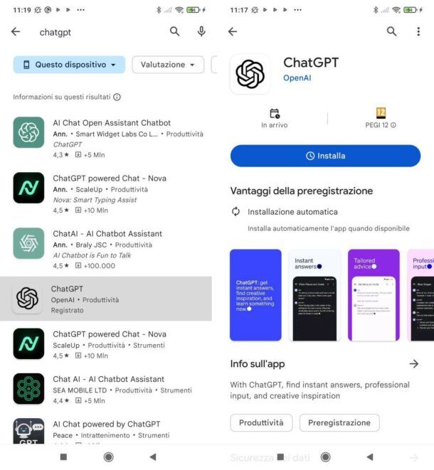 ChatGPT per Android