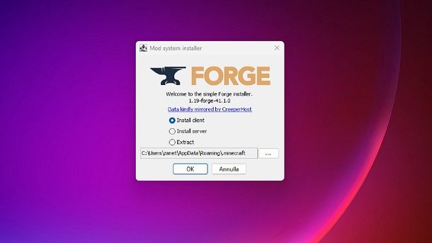 Installa Forge Windows 11