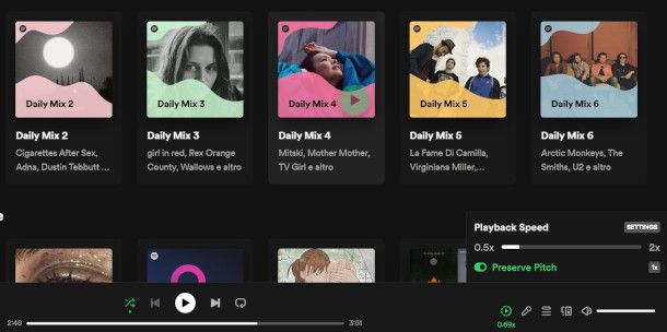 estensione Spotify su browser Chrome per rallentare una canzone