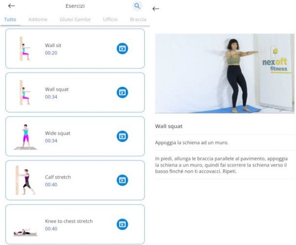 creazione piano personalizzato app Esercizi Pilates a casa