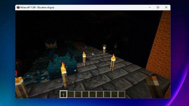 Illuminazione torce Warden Minecraft