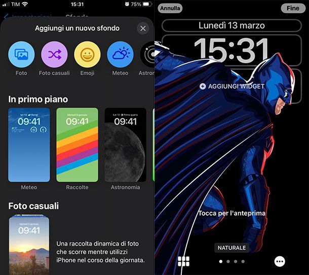 Come impostare sfondi iOS 16