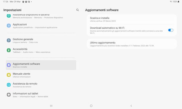 Come aggiornare Android su tablet