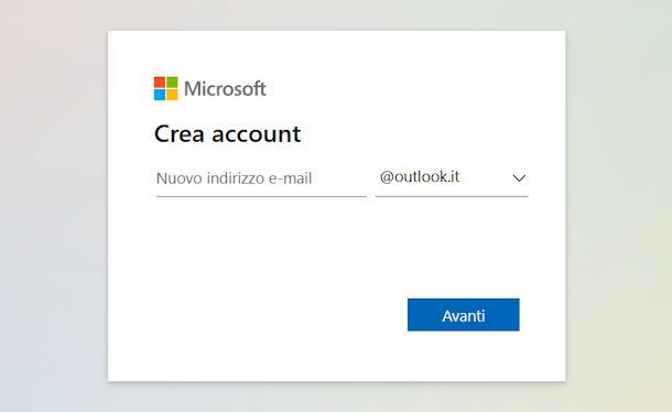 Creare posta elettronica Hotmail