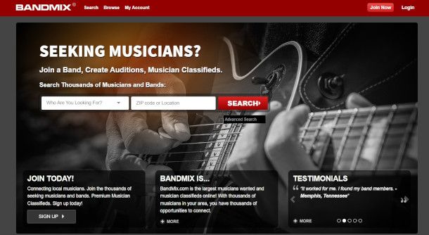 home page sito Bandmix