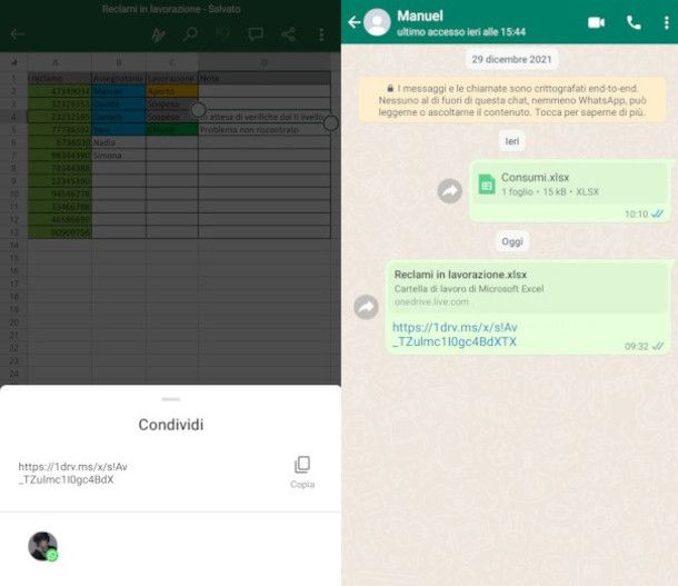 Come condividere un file Excel