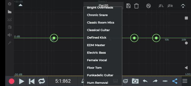 preset audio su app nTrack