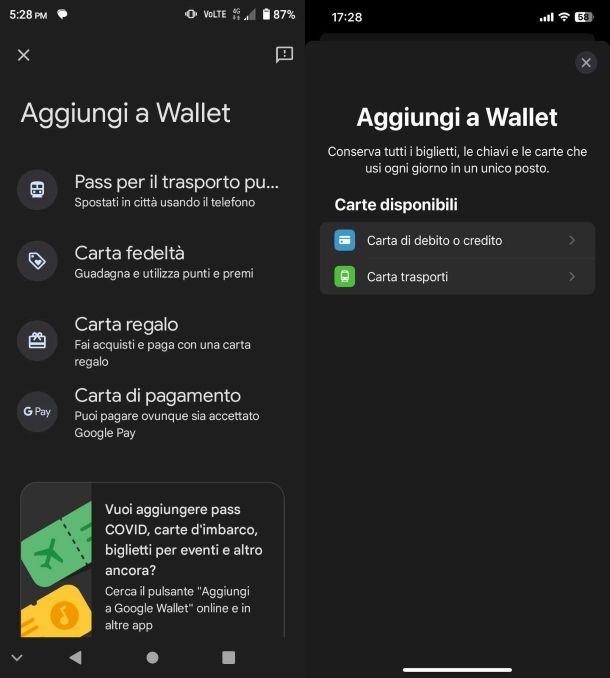 Google Wallet e Apple Pay