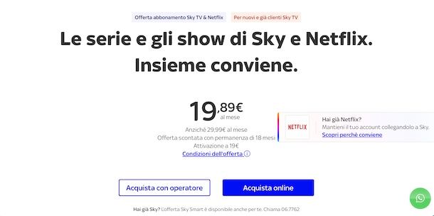 Prezzo Sky con Netflix