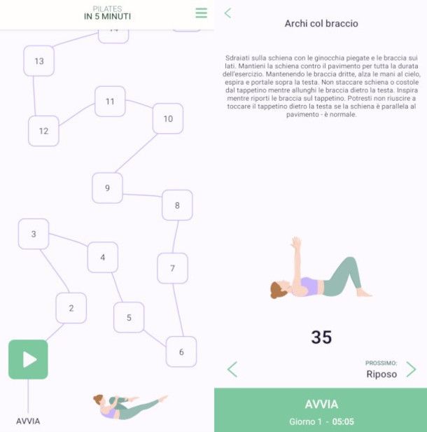 dchermate app Pilates 5 minuti