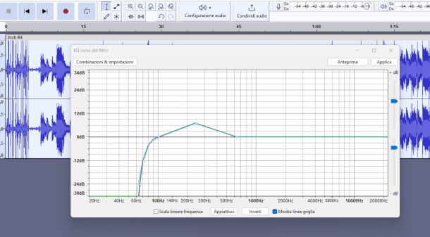 equalizzatore Audacity