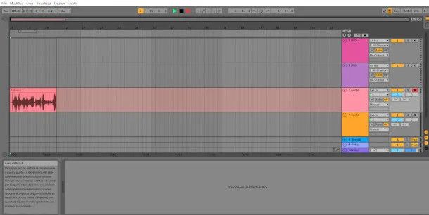 traccia audio su Ableton Live