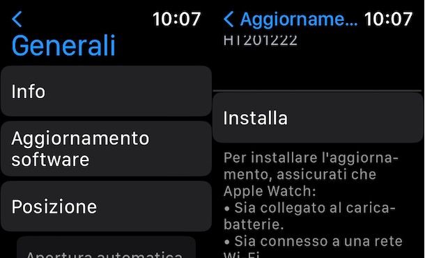 Aggiornare Apple Watch senza iPhone