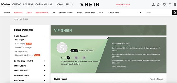 Come registrarsi su SHEIN VIP